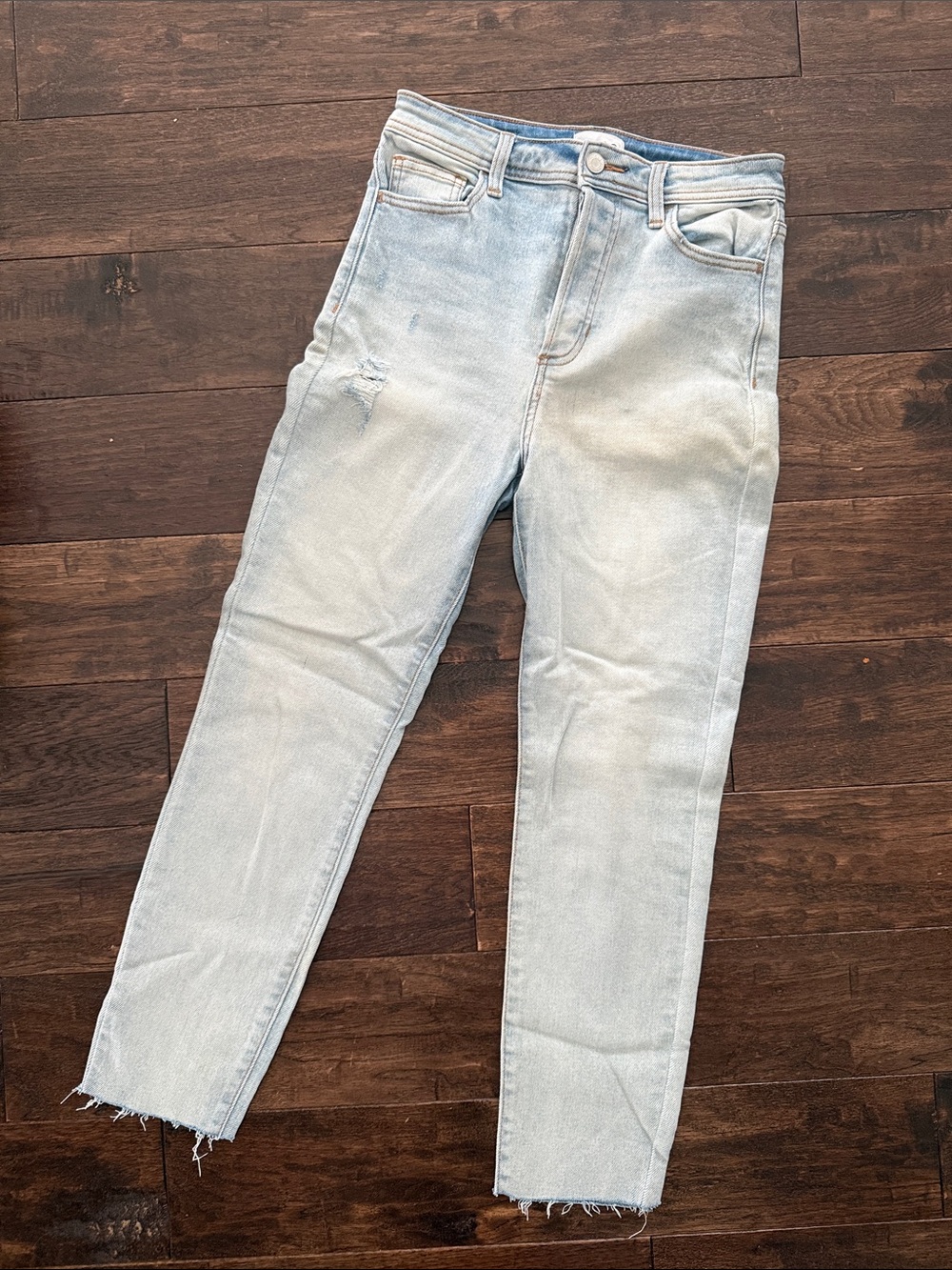 Cello Light Blue Ankle Crop Straight Jeans
